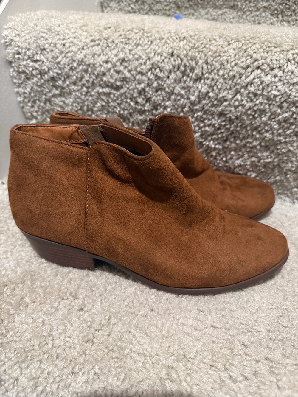 Women's Suede Ankle Boots in Chestnut Brown Size 7.5